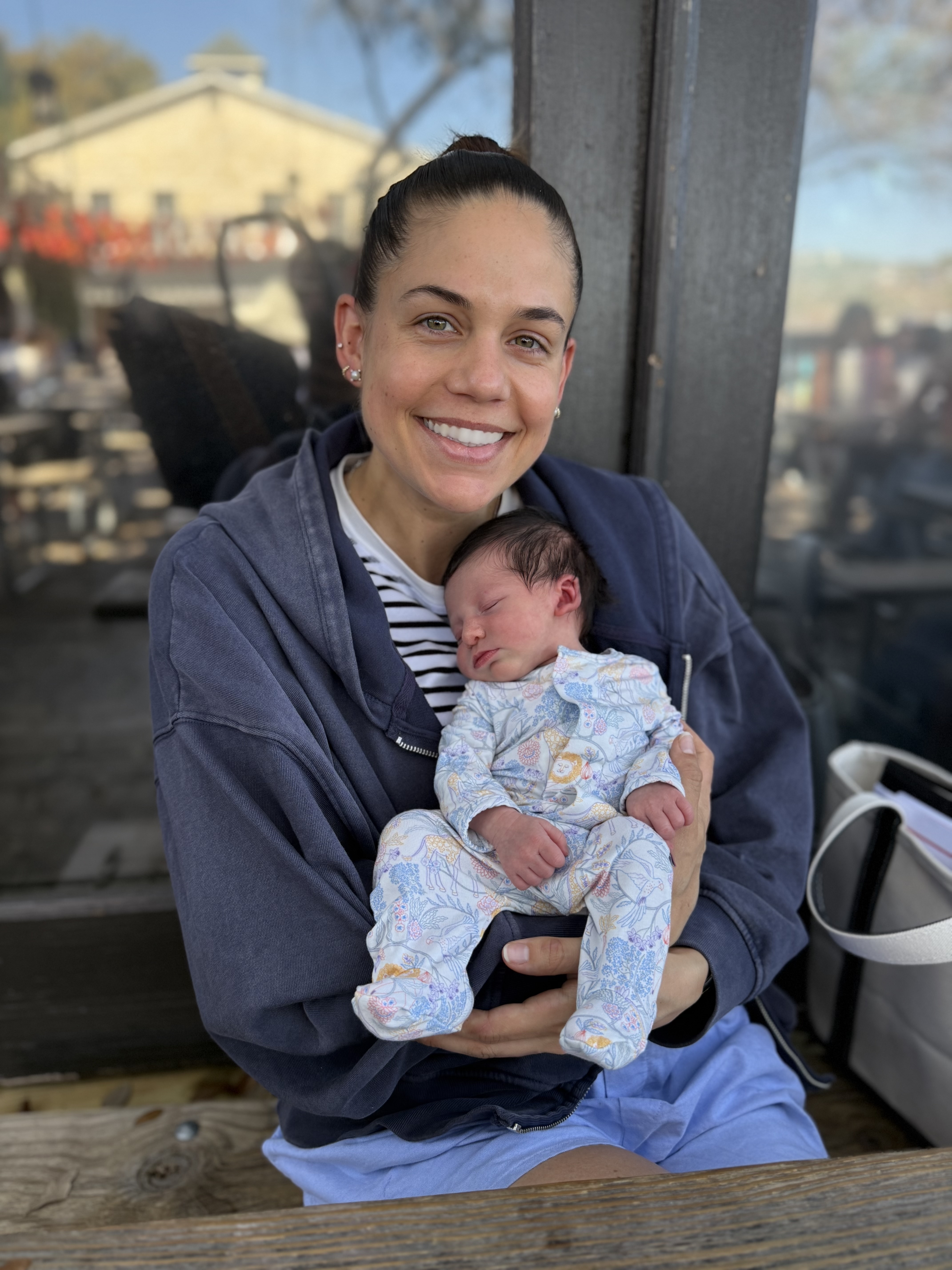 Tori Winders holding her baby